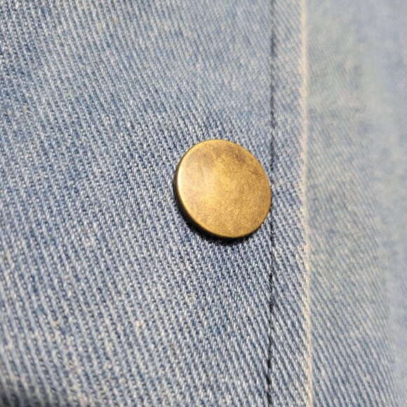 Denim Fleet Jacket Commander Acer Full Zip Snaps High Collar Blue BOOBYK-SPATROL - Picture 6 of 13